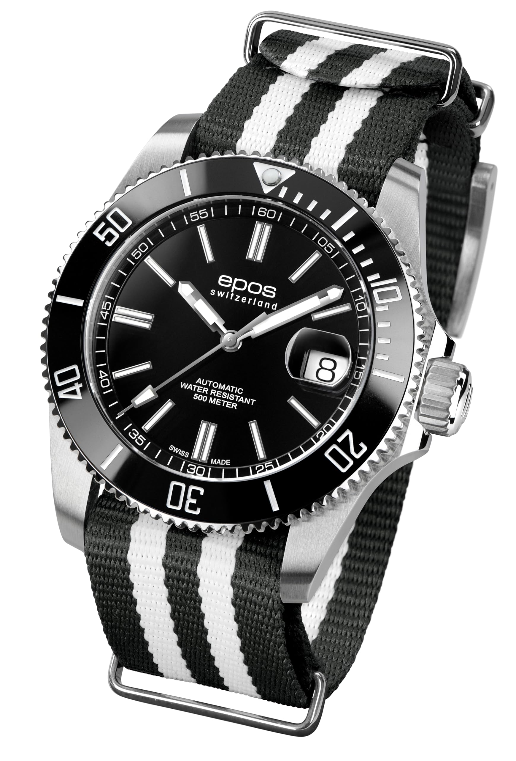 

Watch EROWP 500m Waterproof Automatic Ceramic Bezel Sportive 3504BKN Black [EPOS] Diver s Diver s Men s чорний