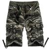 Men's Large Camouflage Cotton Work Shorts, WWII-Style Multi-Pocket Pants for Outdoor Training