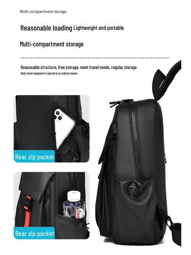 Trendy Waterproof Men's Chest Bag for Commuting and Leisure Travel - Fashionable Unisex Shoulder Messenger Bag