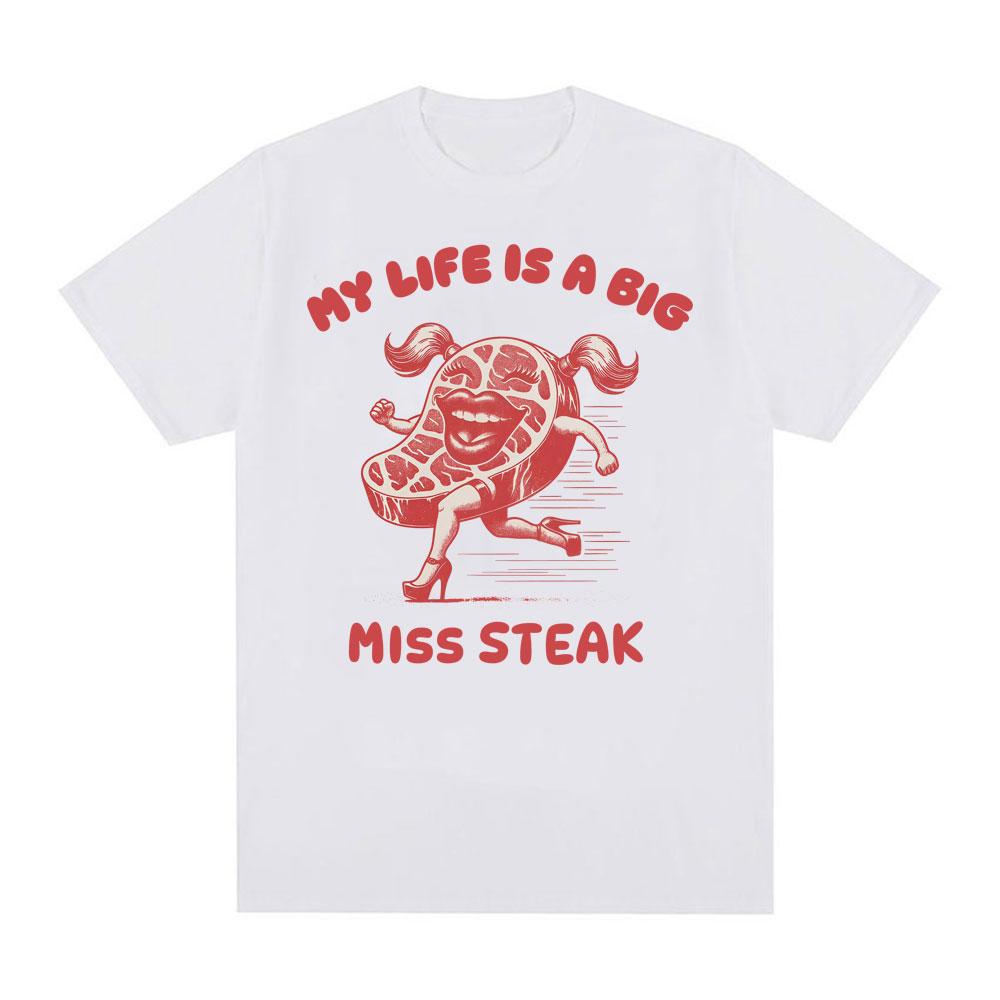 

What you may have entered is: French Ma vie est une grande Miss Steak dr ô le Meme T-shirt for women humorous style oversized T- S