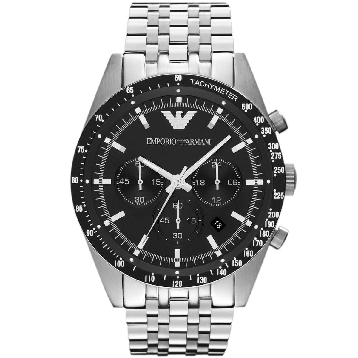 Emporio Armani AR5988 Tazio Chronograph Herrenuhr 46 silber