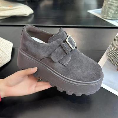 Platform Women Suede Loafers Casual High Heels Sneakers Shoes 2025 Trend Running Sport Shoes Winter New Travel Zapatos Mujer