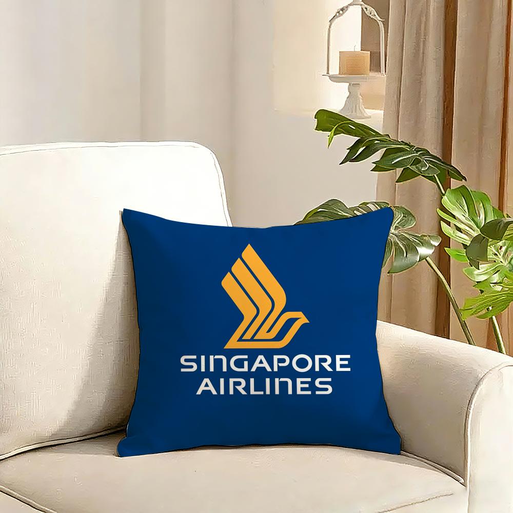 Singapore Airlines Cushion Cover Reversible Plush Pillow Cover Soft Fluffy Home Decor for Sofa Bedroom 30x30cm