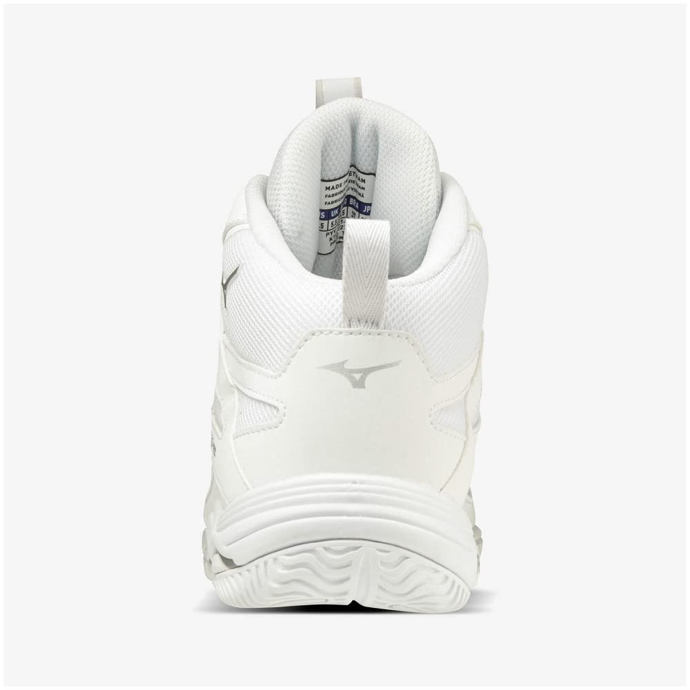 Mizuno Wave Diverse LG 4 Fitness Size 2E Shoes, Indoor, Studio, Gym, Exercise, White/Silver, 24.0 cm,