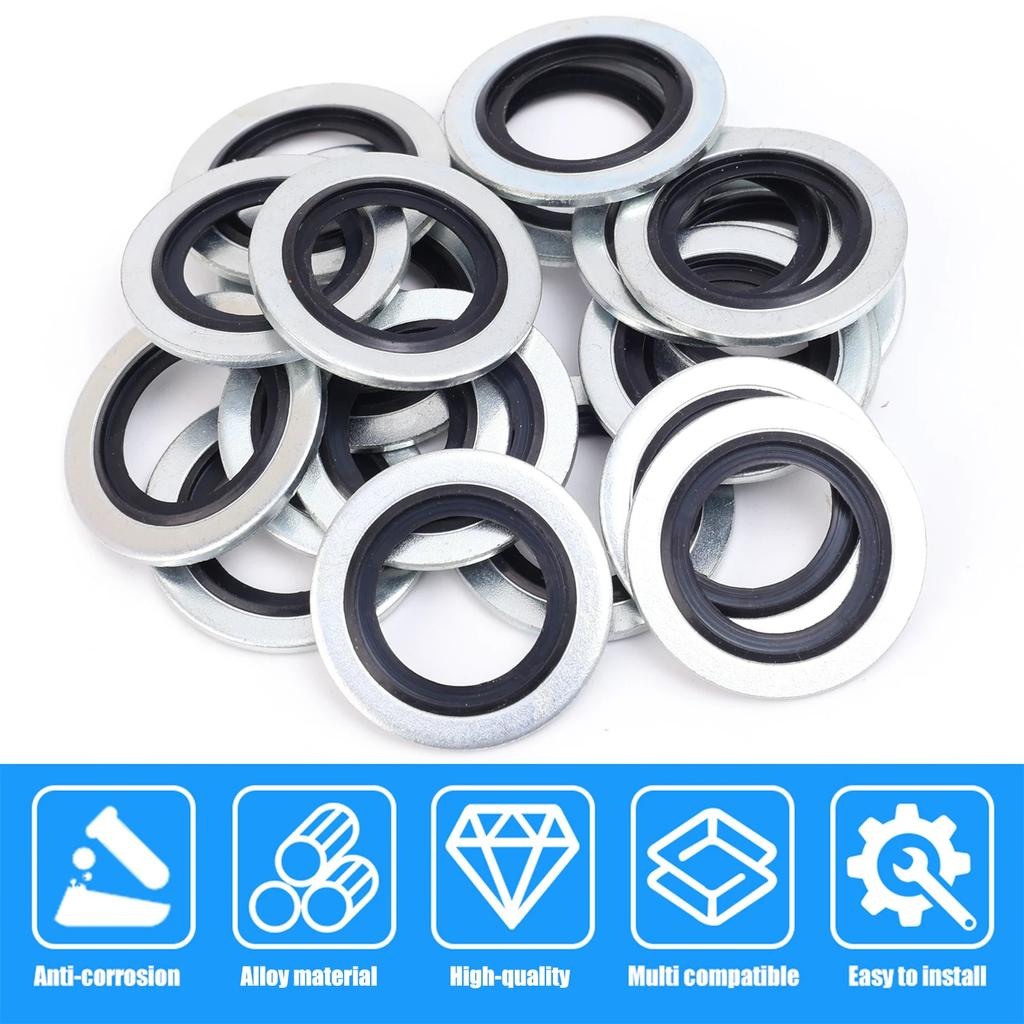 M16 Aluminium Alloy Rubber Gasket Car Oil Sump Drain Plug Sealing Gaskets Rings Washer for Renault Clio Duster Espace Fluence