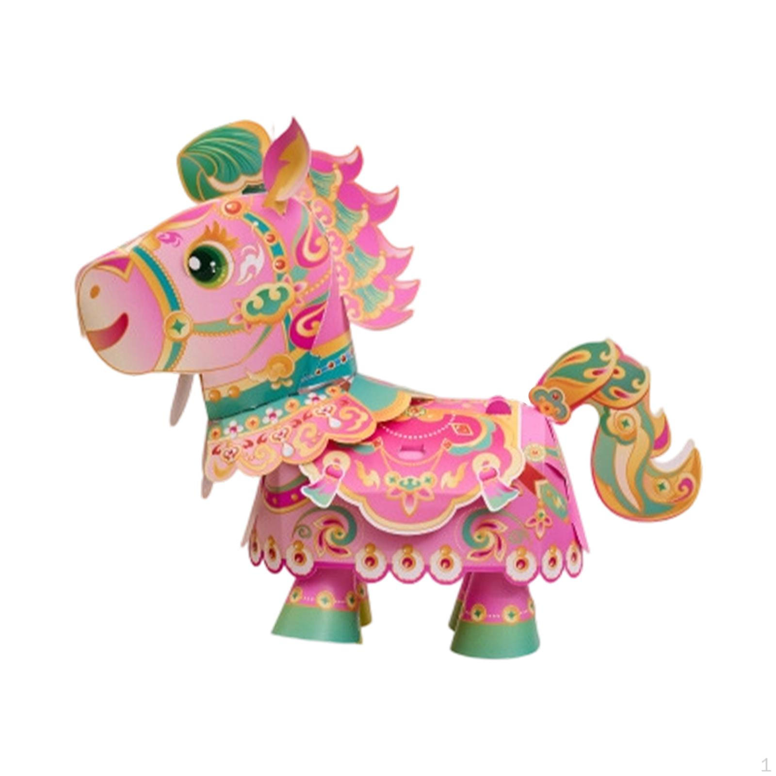 Сделай сам Фонарь Материал для ручной работы Пакет Китайский год Лошади Декор Весеннего фестиваля Style E