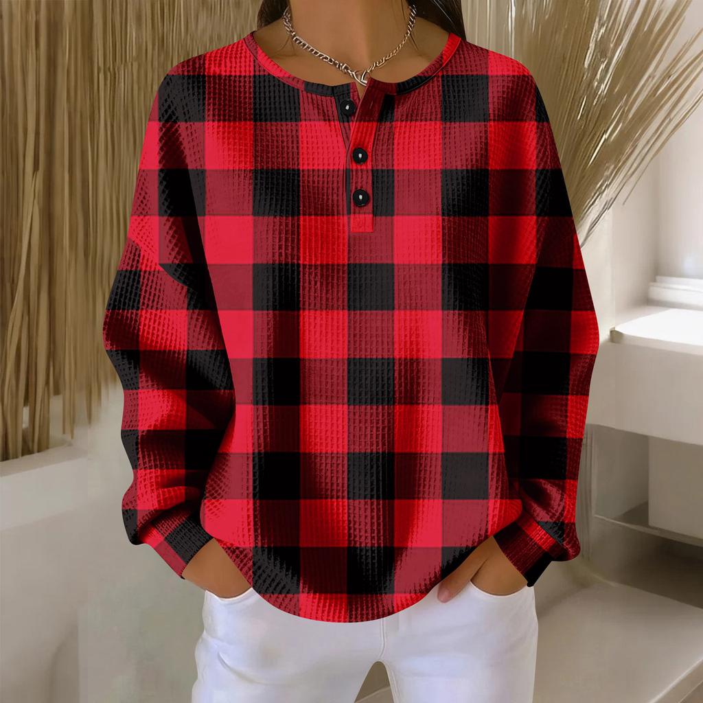 Women's Casual Shirts Long Sleeve Tops Button Up V Neck Loose Knit Fall Favorites For Women