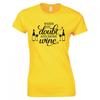 Funny Drinks When In Doubt Add More Wine Skinny Fit TShirt