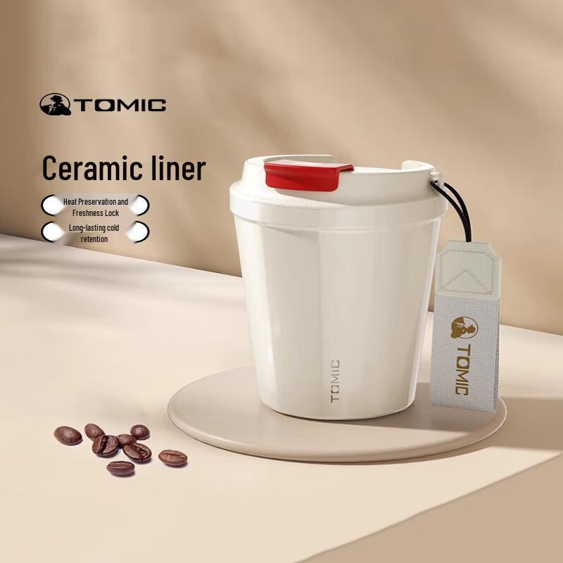 TOMIC Ceramic Lined Insulated Portable Coffee Mug
