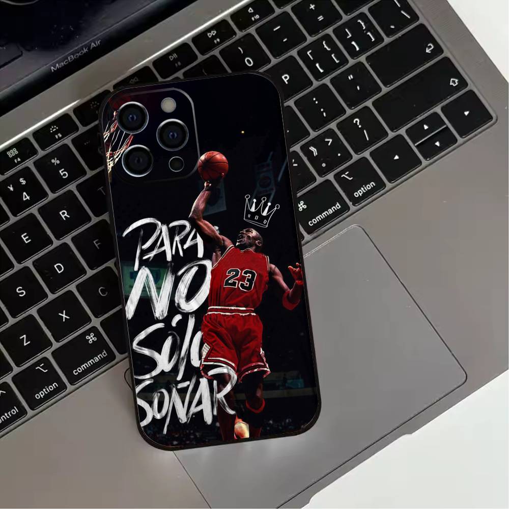 B-Basketball J-Jordan 23  Phone Case For iPhone 17,16,15,14,13,12,11 Plus,Pro Max,XS,Soft Silicone Black Cover