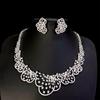 Fashionable Zirconia Necklace and Earring Set Featuring Gold Plating Accessory for Formal Event and Parties Supplies