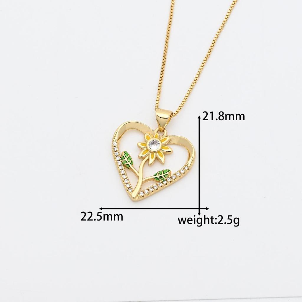 Hot Selling Fashionable Sunflower & Peony Pendant Necklace