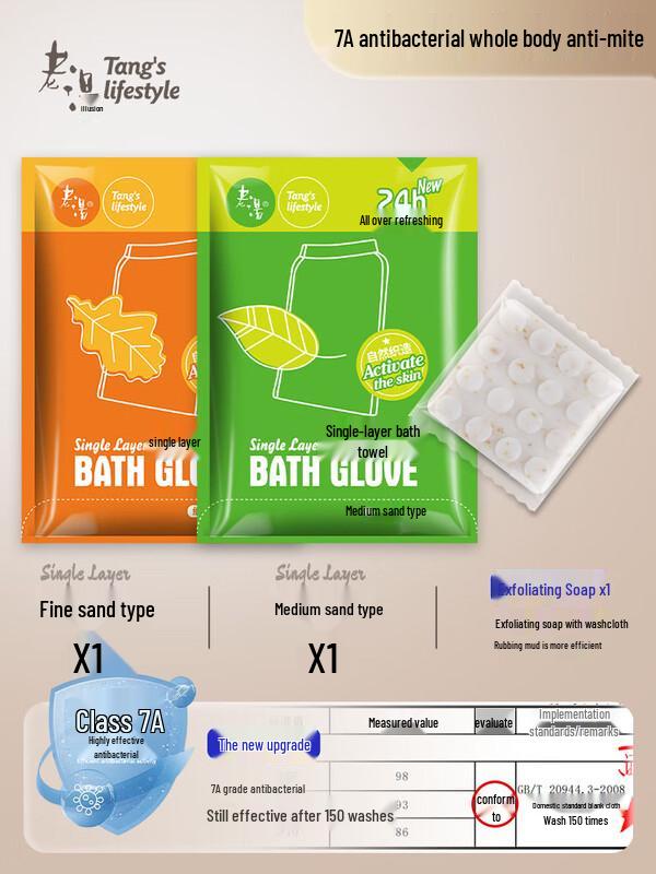 Jiemengzhe Antibacterial Exfoliating Bath Mitt