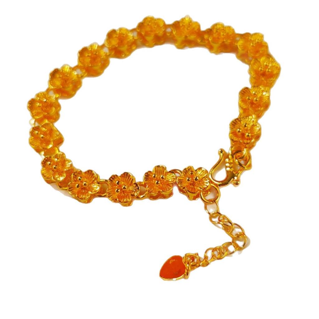 Gold-Plated Women's Plum Blossom Bracelet - Fashion Jewelry 