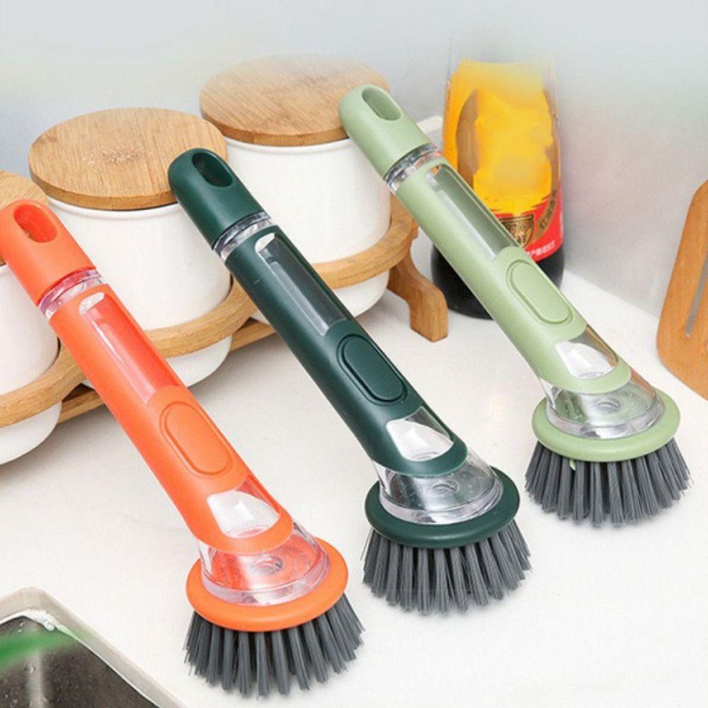 Creative Automatic Liquid Dishwashing Brush Non-Slip Cookware Cleaner Brush  Sink Cleaning