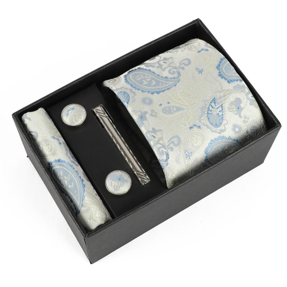 Heren Paisley Jacquard Stropdas met Cadeaubox - Elegante 8CM Cashew Design