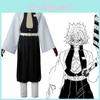 Stunning Demon Slayer Kimetsu No Yaiba Wind Pillar Sanemi Shinazugawa Cosplay Costume Set For Anime Enthusiasts