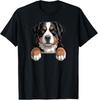 Bernese Mountain Dog Funny Peeking Pocket Berner Puppy T-Shirt