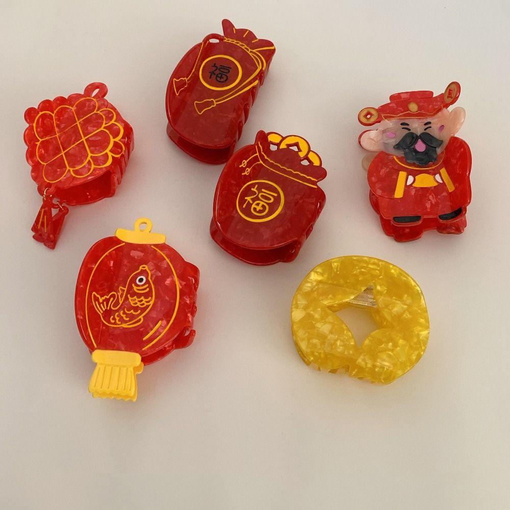 Money Bag Acetate Claw Clip Lantern Large Shark Clip Fashion New Year Hair Claw  Hair Accessories