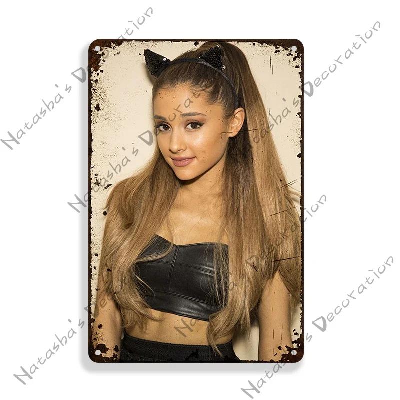 Ariana Grande Metal Signs Music Vintage Poster Rusty Retro Poster Home Man Cave Garage Club Industrial Decoration Metal Plate
