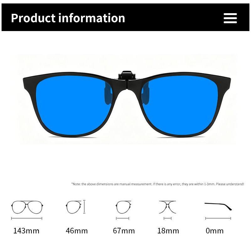 Fold-up Gaming-Specific Anti-Blue Light Clip-Ons Ultra-Lightweight Eye Protection Eyewear (Tea Purple and Blue Lenses)