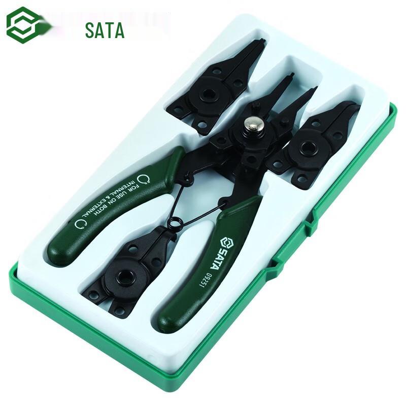 SATA 09251 5-Piece Replaceable Head Circlip Plier Set