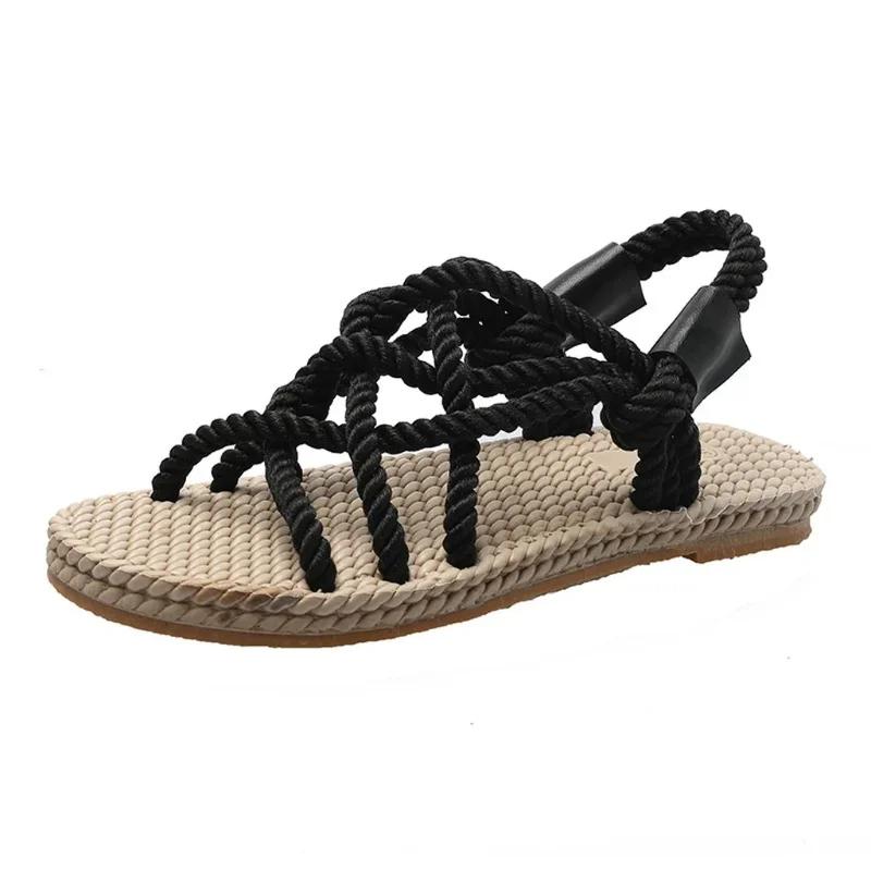 Fashion Sandals Woman Shoes Braided Rope with Traditional Casual Style and Simple Creativity Fashion Sandals Women Summer Shoes