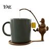 Tea Bag Organizer for Mug Fishing Friends Holder, Cute Resin Teabag String Keeper, Whimsical Animal Garden Decor Decor, Fun Kitchen Counter Accessory,