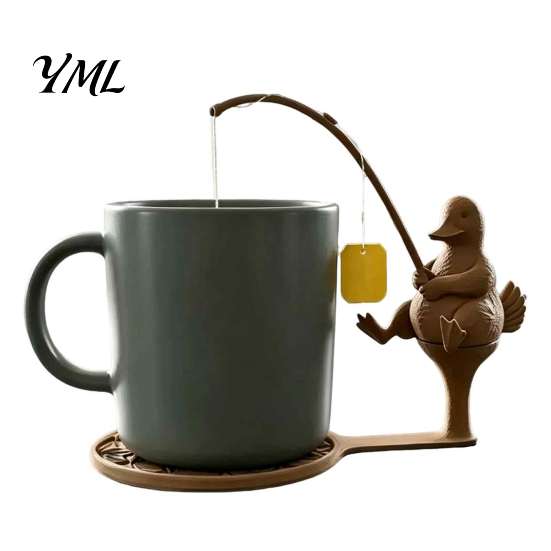 Tea Bag Organizer for Mug Fishing Friends Holder, Cute Resin Teabag String Keeper, Whimsical Animal Garden Decor Decor, Fun Kitchen Counter Accessory,