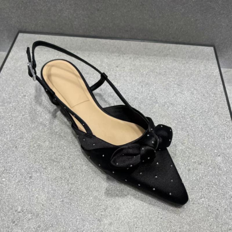 Fashion 2025 Summer Temperament Bow Design Sandals for Women Concise Lightweight Fashion Wedge Heel Shallow Mouth Comfortable Cool Pumps
