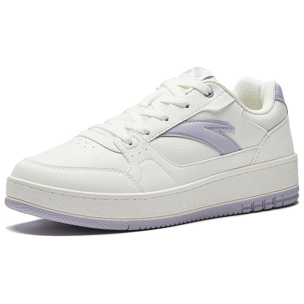 Anta Year 2 Simple Versatile Classic Comfortable Durable Lightweight Low-Top Skate Shoes Women sneaker White Purple 922548068-4