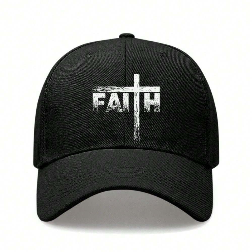 Faith Baseball Hat - Vintage Washed Style, Letter FAITH Print Unisex Adjustable Breathable Outdoor Sports Cap For Faith Lovers Gift чёрный