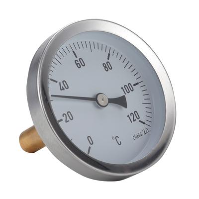 Metal Thermometer Oven Thermome Hot Water Pipe Thermometer 0-120°C Heating 63mm Dial Temperature Measuring Tool