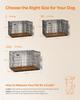 FEANDREA Dog Cage, Dog Crate with 2 Doors, 122 X 74.5 X 80.5 Cm, Black
