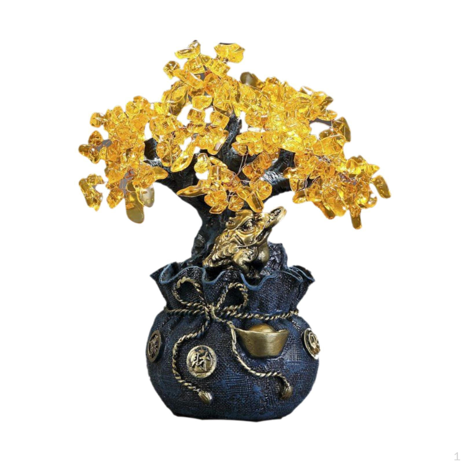 

Статуя Денежного дерева, китайское украшение на удачу для ресторана, гостиной, офиса синий