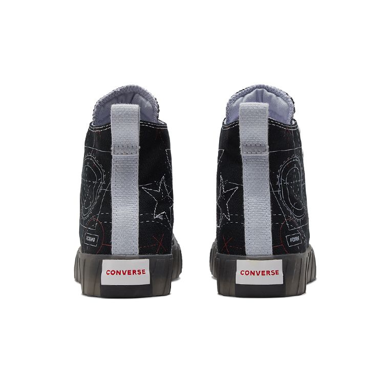 Converse Tênis de Lona de Cano Alto Confortáveis e Versáteis Tênis Unissex Preto 173207C