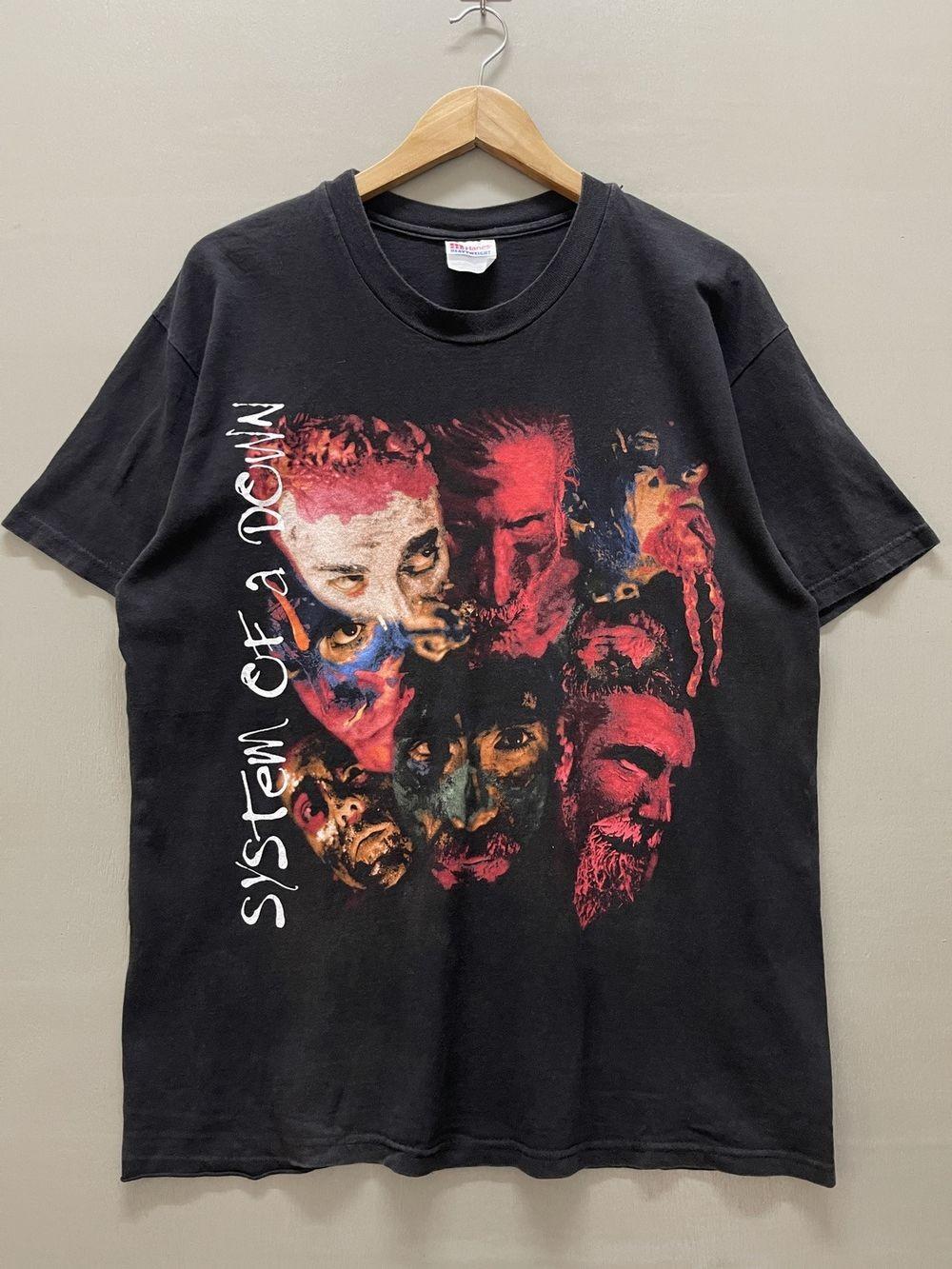 Vintage 90s System of a Down Band Tee Rare Metal Black Unisex Shirt WA1261 XL