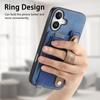 For iPhone 16 Plus Magnetic Leather Back Case with Detachable Card Holder and Wristband