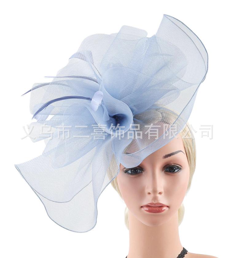 Fashion European and American Party Banquet Top Hat Mesh Cover Ball Headgear Boutique Hair Accessories Veil Wholesale