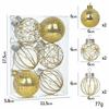 6 Stück Neuer Kunststoff-Weihnachtsball-Anhänger 6cm Wiederverwendbarer Weihnachtsbaum-Anhänger Weihnachtsbedarf Weihnachten