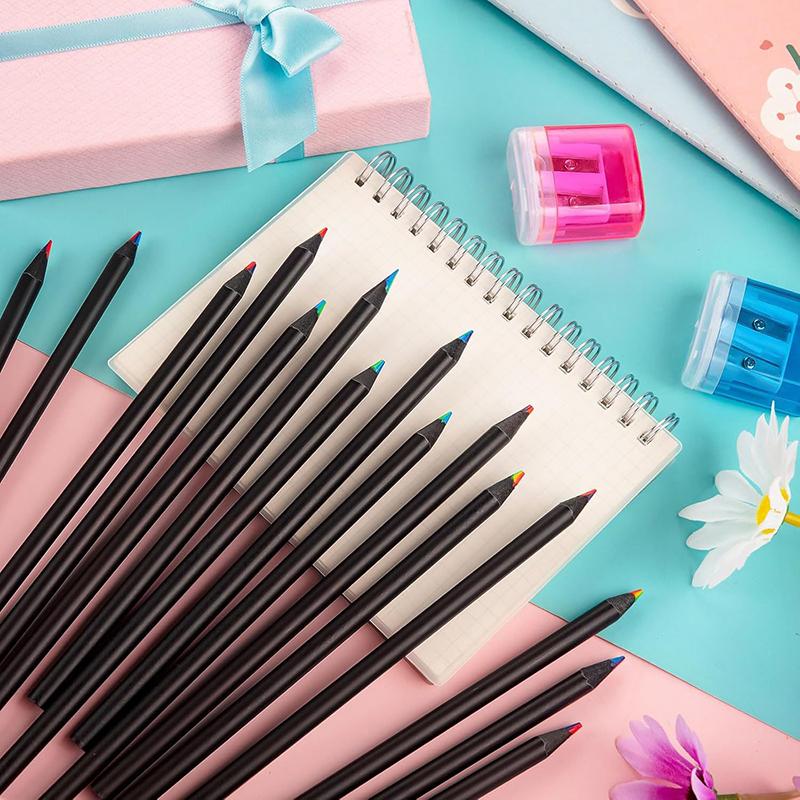 16 Siebenfarbstifte, ein Mehrfarbstift, Regenbogenstift, Farbverlaufsmischung, DIY Kinderhandbemalte Buntstifte