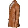 Men's Blazer Brown Two-Button Handmade Lambskin Leather Formal Wear Genuine Soft Fit