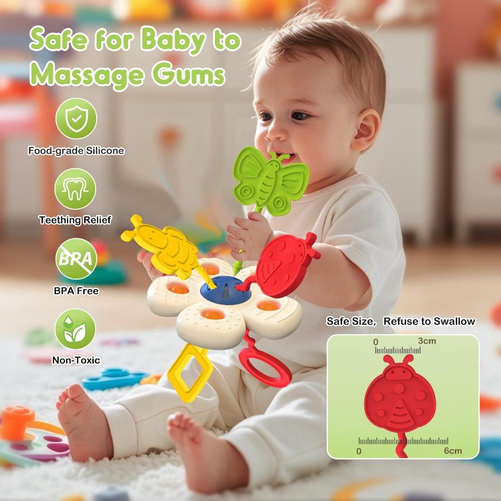 Early Education Newborn Chew Toys Soft Silicone Baby Travel Toys Baby Sensory Toys  For1-2 Year Old