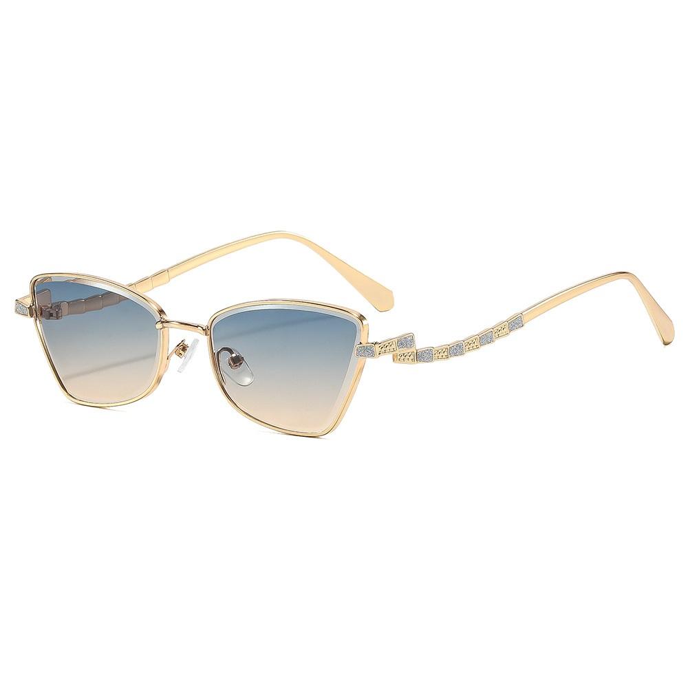 

Vintage Cat Eye Sunglasses Women Diamond Brand Designer Luxury Female Sun Glasses Classic Cateye Fashion Outdoor Oculos De Sol Gold синий