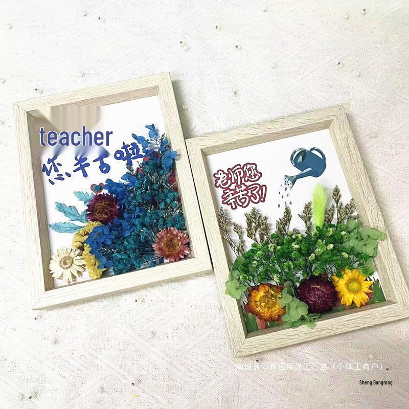 Handmade A4 Photo Frame with Dried Flowers - DIY Kit for Wall Decoration or Valentine's Day Gift