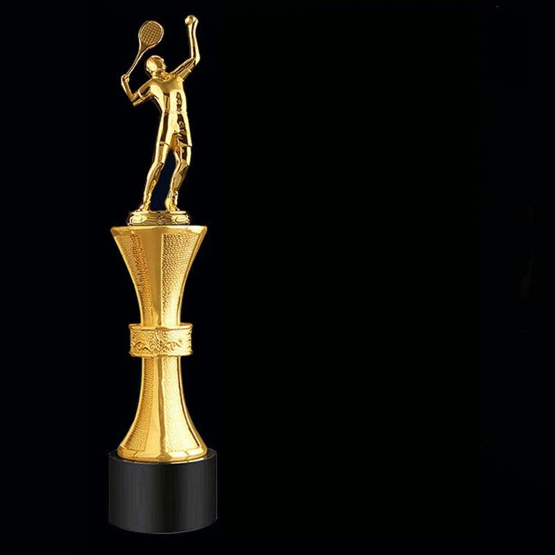 Personalisierte Harz Tischtennis-Trophäe Gold Silber Kupfer Auszeichnungen Souvenirs Heimdekorationen Handwerk Beschriftung Kristallsockel Medaille 1 Stück