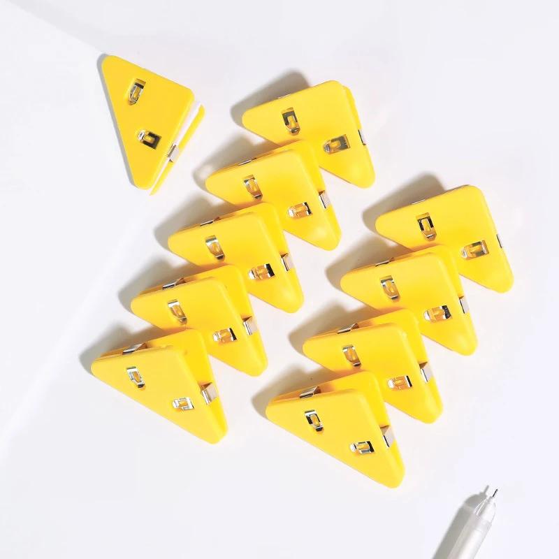 Kawaii 5pcs Triangle Corner Clips File Paper Clips File Index Photo Clamp Page Holder Korean Stationery Office Desk Organizer