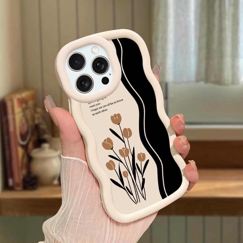Big Wave Edge Mäkký silikónový materiál Macaron Puzdro na telefón Nárazuvzdorné ochranné gumové puzdro pre iPhone Samsung Huawei Honor Xiaomi Redmi OnePlus Moto