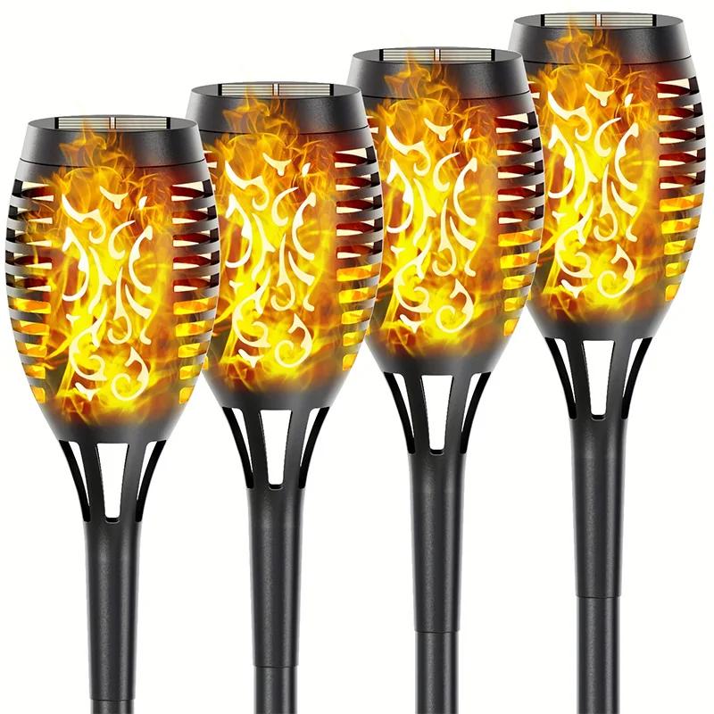 Solar Torch Flame Lamp Garden Flickering Flame Solar Torch Light Waterproof Outdoor Yard Lawn Light for Holiday Party Decoration