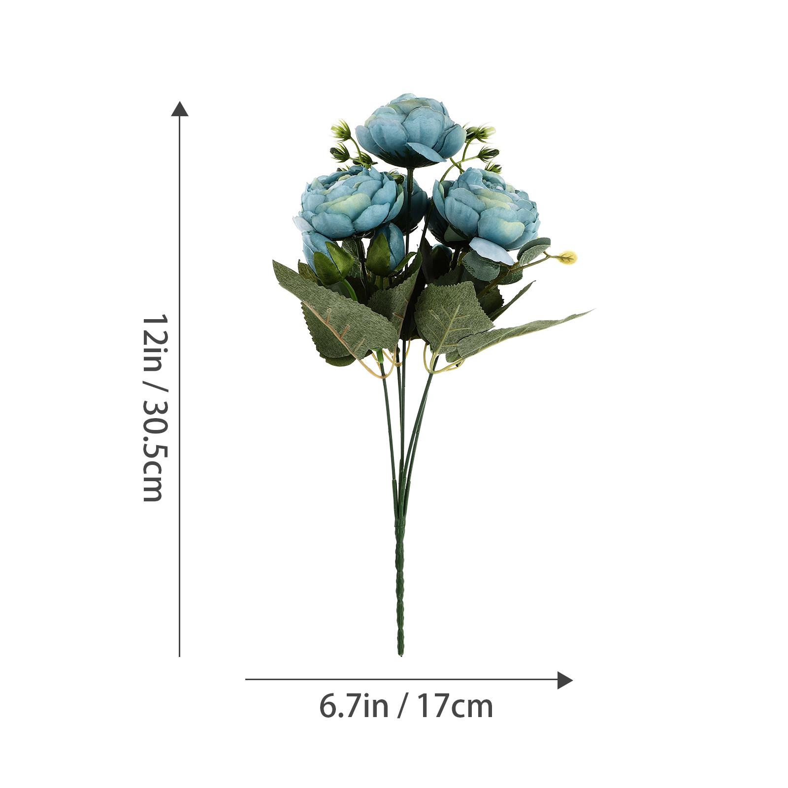 

2Pcs Vivid Simulation Peony Flower Arrangement Decor Stylish Home Wedding Bouquet Ornament Forever Blooming No Water Needed Fake синий